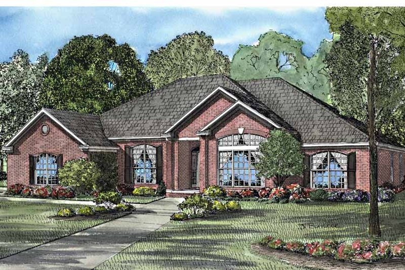 Architectural House Design - Exterior - Front Elevation 3 for European House Plan #17-3151 - 4 bed, 2.5 bath