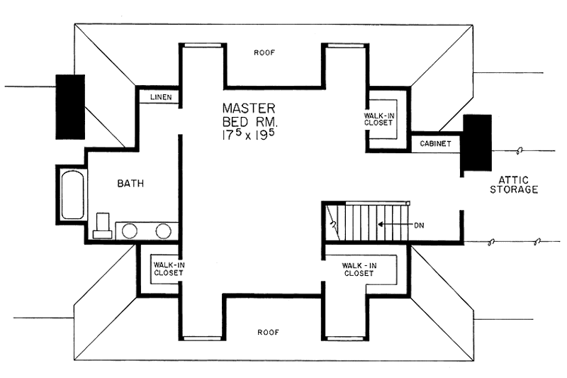 Home Plan - Floor Plan - Upper Floor for Country House Plan #72-498 - 3 bed, 2.5 bath