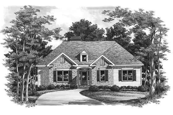 Exterior - Front Elevation 3 for Ranch House Plan #927-822 - 3 bed, 2 bath