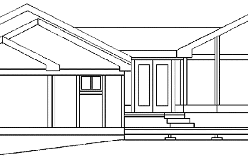Dream House Plan - Exterior - Rear Elevation for Ranch House Plan #60-974 - 2 bed, 2 bath
