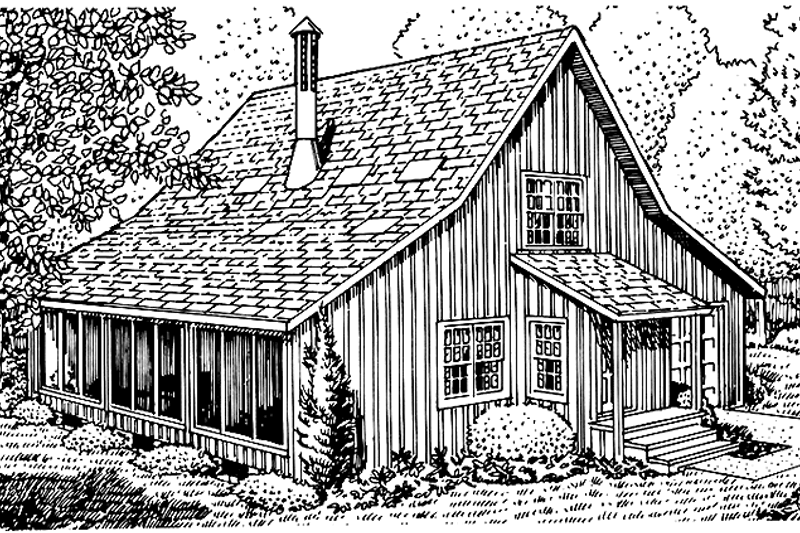 Home Plan - Cabin Exterior - Front Elevation Plan #320-1170