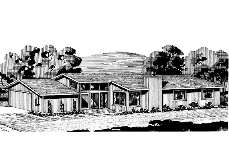 Home Plan - Exterior - Front Elevation 3 for Contemporary House Plan #320-781 - 3 bed, 2 bath