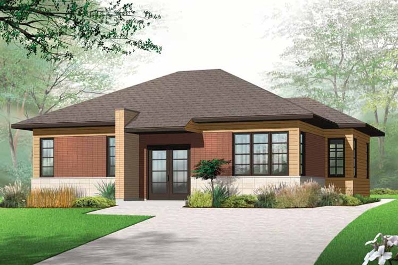 Home Plan - Contemporary Exterior - Front Elevation Plan #23-2523
