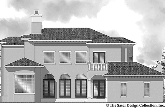 Exterior - Rear Elevation for Mediterranean House Plan #930-59 - 5 bed, 3.5 bath