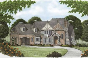 House Plan Design - Tudor Exterior - Front Elevation Plan #413-904