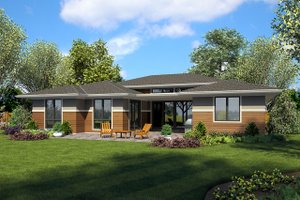 Exterior - Rear Elevation for Ranch House Plan #48-927 - 4 bed, 3 bath