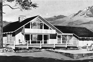 House Design - Exterior - Front Elevation for Contemporary House Plan #72-524 - 4 bed, 2 bath