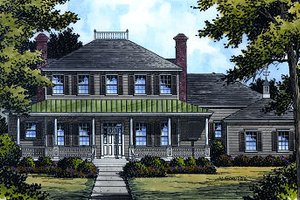 Southern Exterior - Front Elevation Plan #417-409