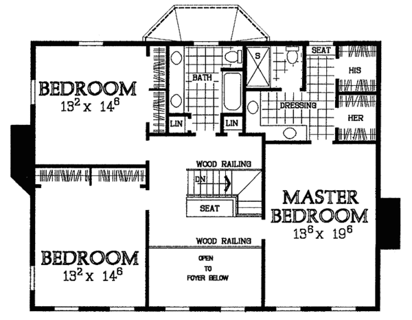 Dream House Plan - Country Floor Plan - Upper Floor Plan #72-840