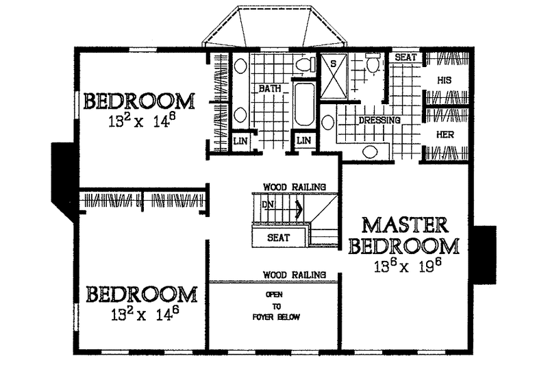 Dream House Plan - Floor Plan - Upper Floor for Country House Plan #72-840 - 4 bed, 3.5 bath