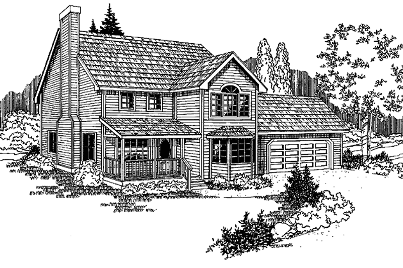 Home Plan - Exterior - Front Elevation 3 for Country House Plan #60-665 - 3 bed, 2.5 bath