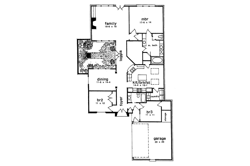 Home Plan - Floor Plan - Main Floor for Country House Plan #301-152 - 3 bed, 2 bath