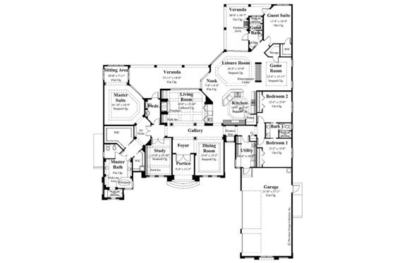 Floor Plan - Main Floor for Classical House Plan #930-303 - 4 bed, 3.5 bath