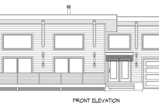 Exterior - Front Elevation 3 for Modern House Plan #932-933 - 2 bed, 2.5 bath