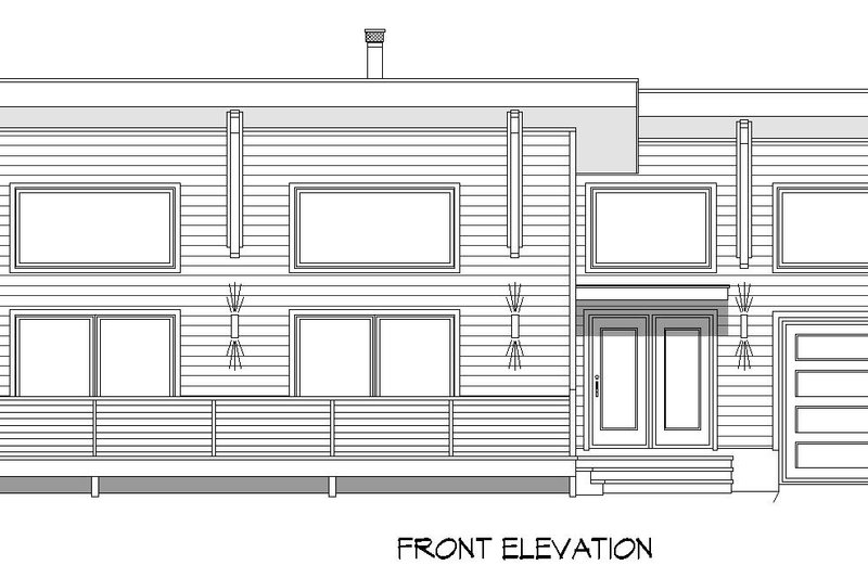 Home Plan - Exterior - Front Elevation 3 for Modern House Plan #932-933 - 2 bed, 2.5 bath