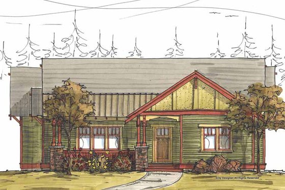 Exterior - Front Elevation 3 for Craftsman House Plan #895-68 - 3 bed, 2.5 bath