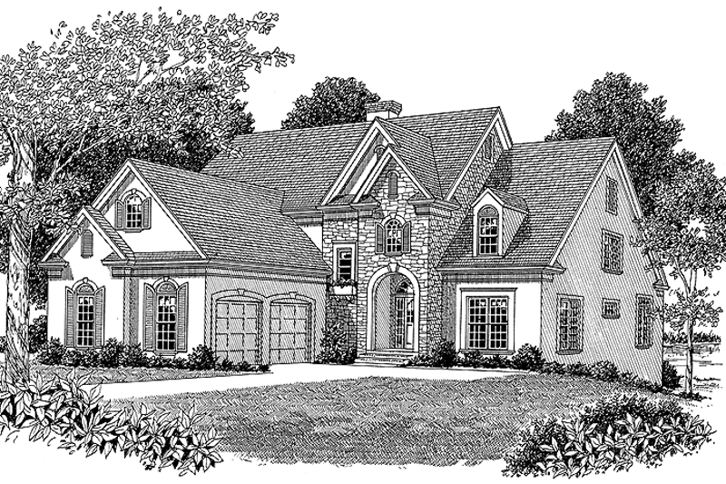 House Blueprint - Exterior - Front Elevation 3 for Country House Plan #453-105 - 3 bed, 2.5 bath