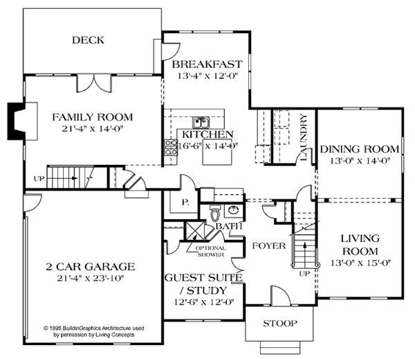 Dream House Plan - Traditional Floor Plan - Main Floor Plan #453-411