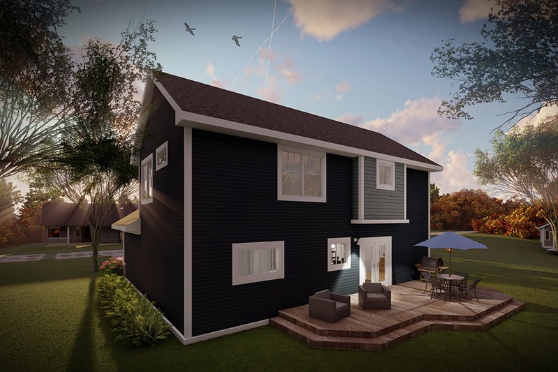 House Blueprint - Exterior - Rear Elevation for Craftsman House Plan #70-1504 - 3 bed, 2.5 bath