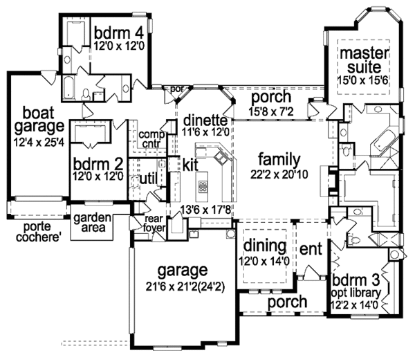 Home Plan - Traditional Floor Plan - Main Floor Plan #84-711