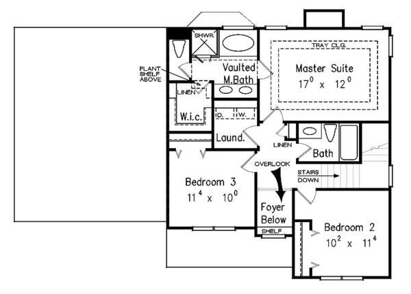 House Plan Design - Colonial Floor Plan - Upper Floor Plan #927-45