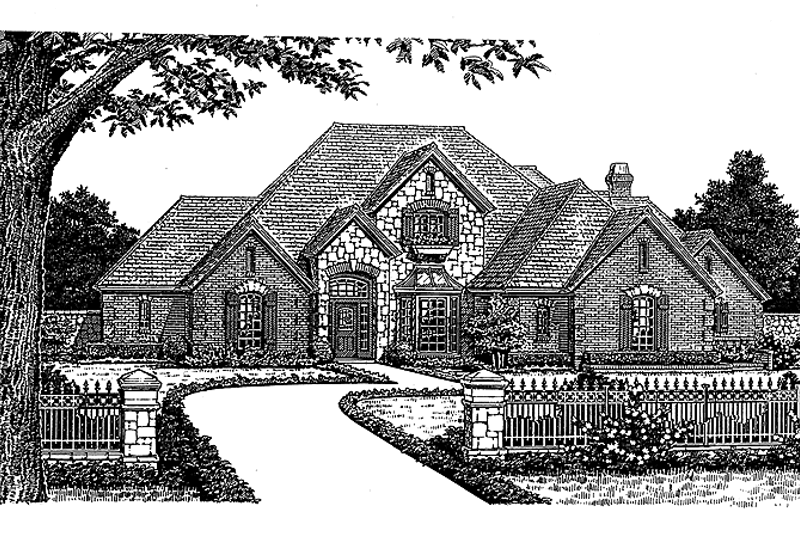 Architectural House Design - Country Exterior - Front Elevation Plan #310-1107