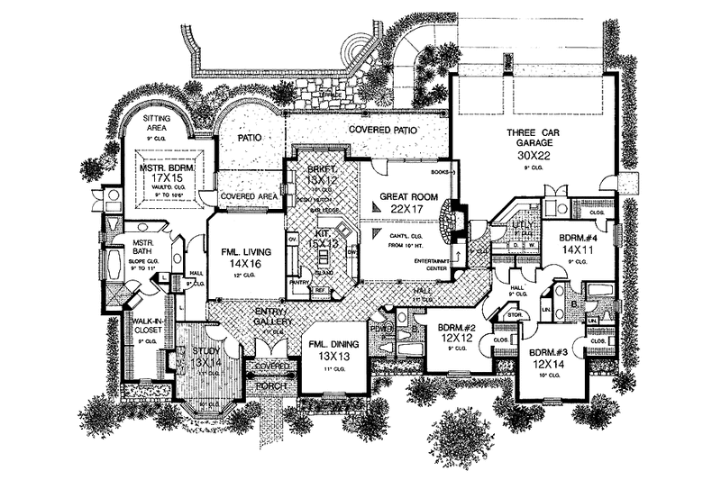 House Plan Design - Floor Plan - Main Floor for Country House Plan #310-1168 - 4 bed, 3.5 bath
