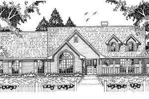 House Plan Design - Exterior - Front Elevation for Country House Plan #42-430 - 4 bed, 2 bath