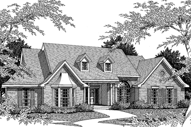 Home Plan - Exterior - Front Elevation 3 for Ranch House Plan #952-66 - 4 bed, 2.5 bath