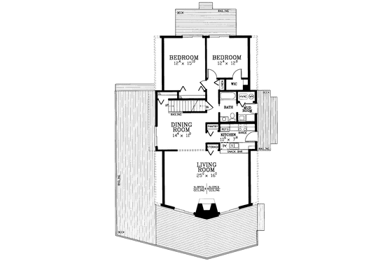 Floor Plan - Main Floor House Plan #72-1048 - 3 bed, 2 bath