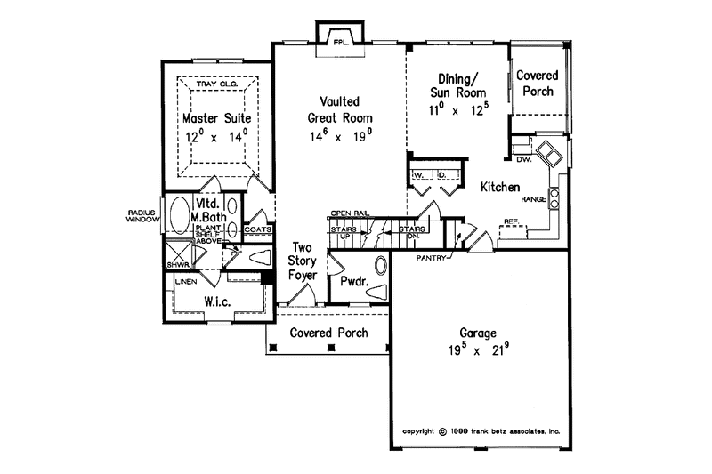 Home Plan - Floor Plan - Main Floor for Colonial House Plan #927-750 - 3 bed, 2.5 bath