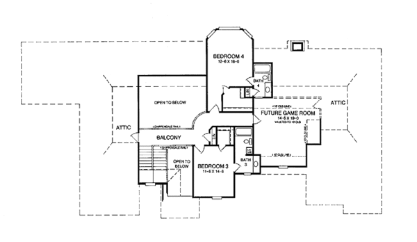 Dream House Plan - Classical Floor Plan - Upper Floor Plan #952-93