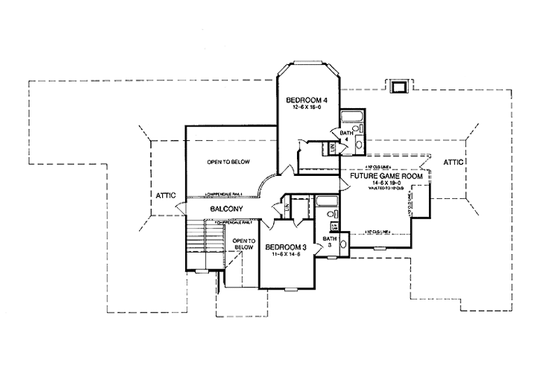 Dream House Plan - Floor Plan - Upper Floor for Classical House Plan #952-93 - 4 bed, 4.5 bath