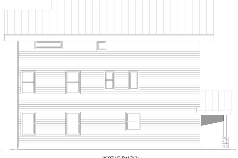 House Design - Exterior - Rear Elevation for Contemporary House Plan #932-1223 - 3 bed, 3.5 bath