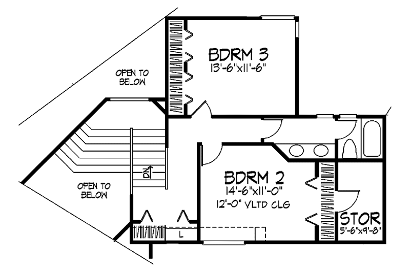 Home Plan - Floor Plan - Upper Floor for Contemporary House Plan #320-711 - 3 bed, 2.5 bath