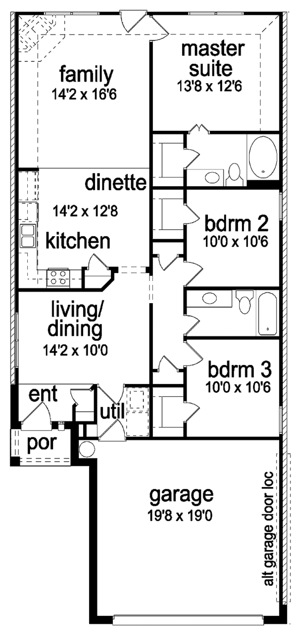 House Plan Design - Ranch Floor Plan - Main Floor Plan #84-665