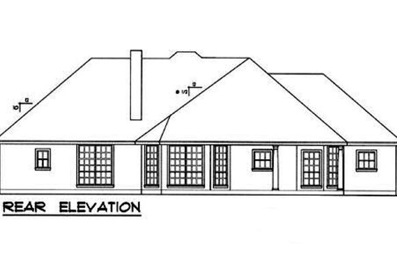House Blueprint - Exterior - Rear Elevation for European House Plan #40-320 - 3 bed, 2 bath