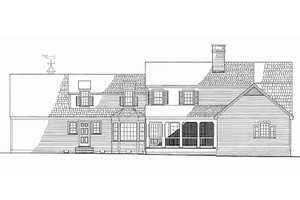 Exterior - Rear Elevation for Colonial House Plan #137-193 - 4 bed, 3 bath