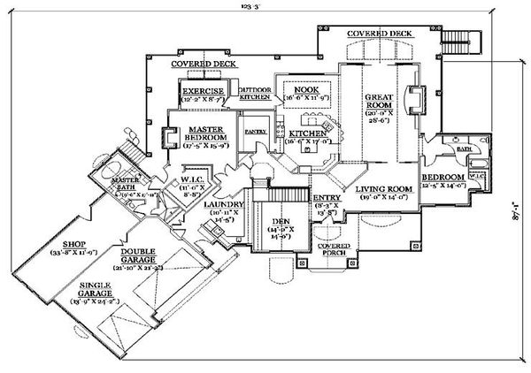 Home Plan - Traditional Floor Plan - Main Floor Plan #5-337