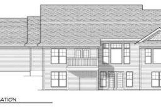 Exterior - Rear Elevation for Ranch House Plan #70-672 - 2 bed, 2 bath