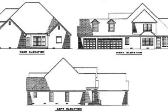 Exterior - Rear Elevation for Traditional House Plan #17-2025 - 3 bed, 3.5 bath