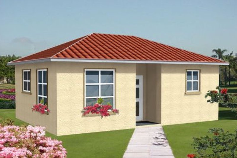 Dream House Plan - Mediterranean Exterior - Front Elevation Plan #1-105