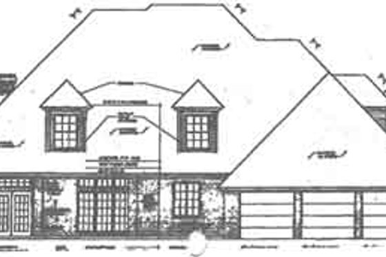 Exterior - Rear Elevation for European House Plan #310-221 - 4 bed, 3.5 bath