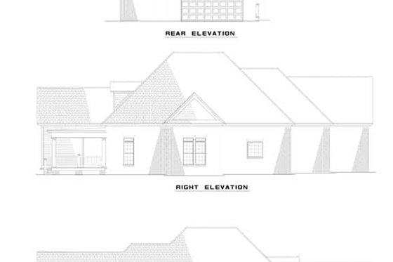 Exterior - Rear Elevation for Colonial House Plan #17-2869 - 3 bed, 2 bath