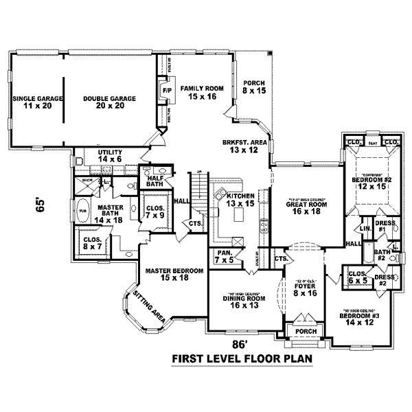 European Floor Plan - Main Floor Plan #81-1635
