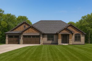 House Blueprint - Craftsman Exterior - Front Elevation Plan #112-303