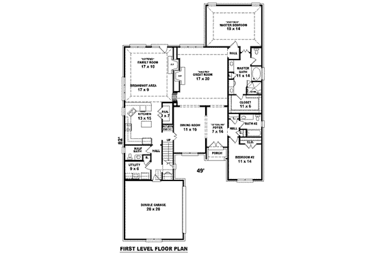 Floor Plan - Main Floor for European House Plan #81-1587 - 3 bed, 3.5 bath