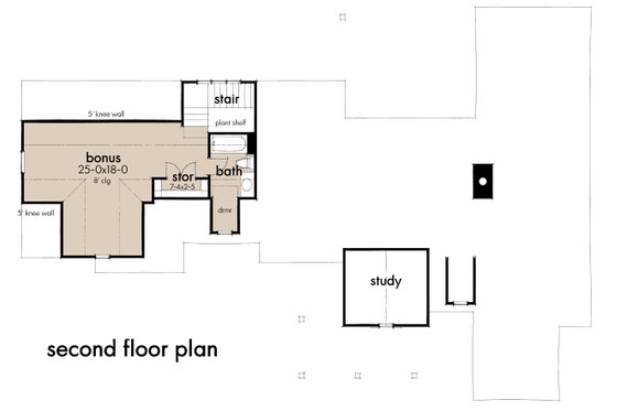 Floor Plan - Upper Floor for Farmhouse House Plan #120-270 - 3 bed, 2.5 bath