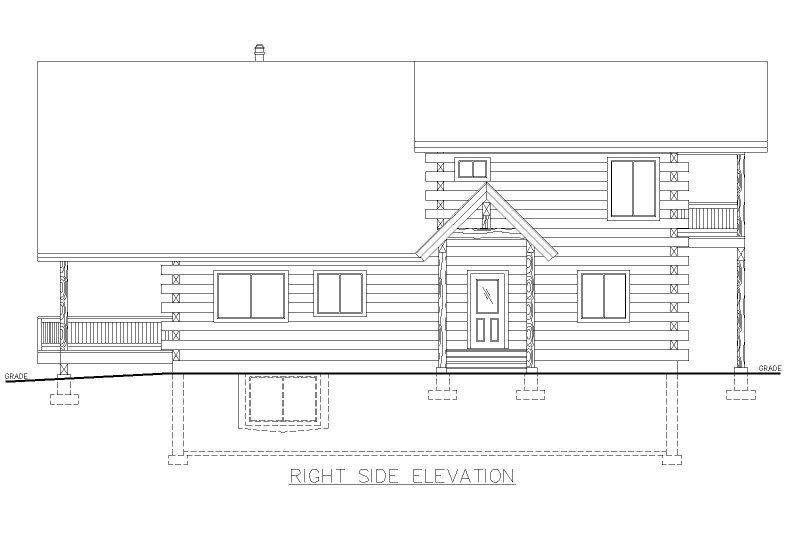 Home Plan - Exterior - Other Elevation 1 for Log House Plan #117-1019 - 3 bed, 2.5 bath