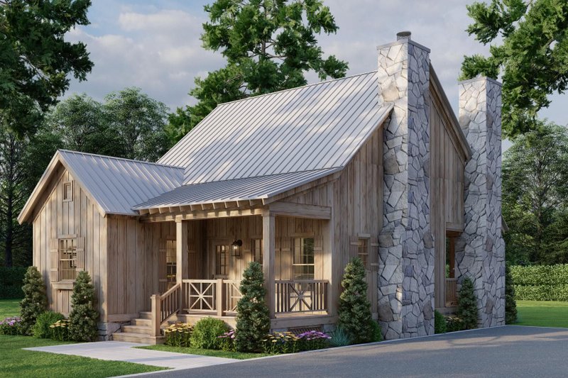 House Plan Design - Exterior - Other Elevation for Cabin House Plan #923-388 - 2 bed, 2 bath
